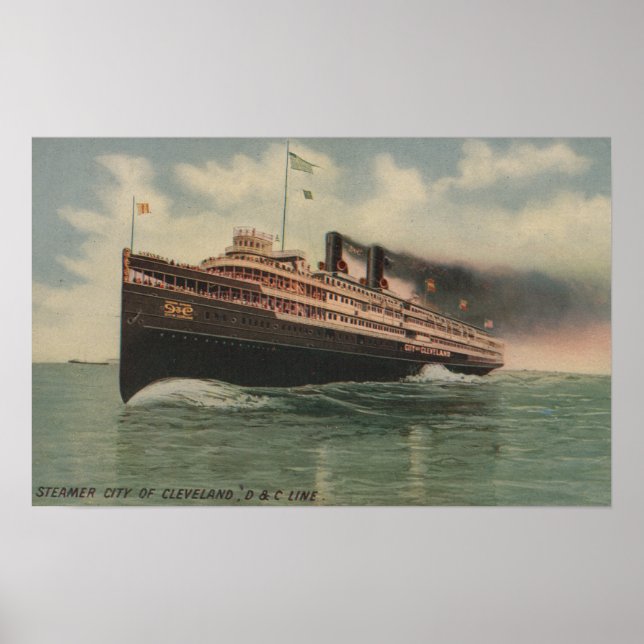Cleveland, OH - Dampfstadt von Cleveland Poster (Vorne)