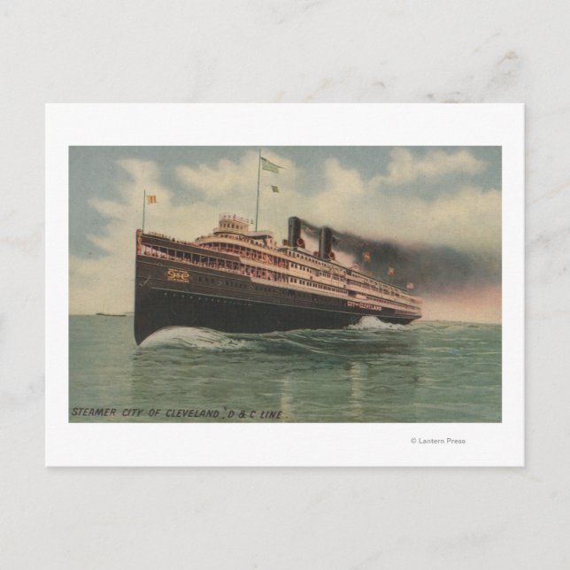 Cleveland, OH - Dampfstadt von Cleveland Postkarte (Vorderseite)