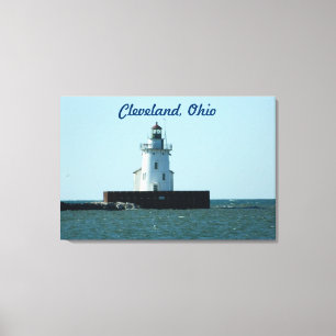 Cleveland, OH Lighthouse Enveloppé toile Impressio