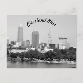 Cleveland, OH Skyline B&W Curve Postcard Postkarte
