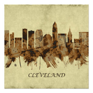 Cleveland Ohio Cityscape Poster