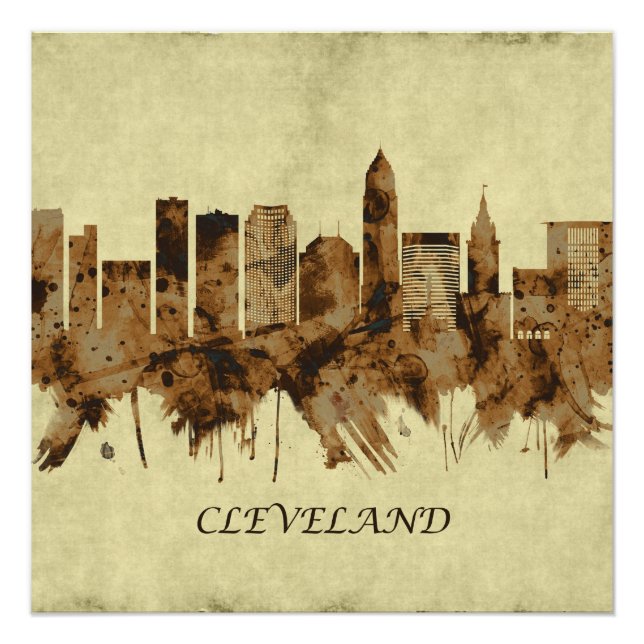 Cleveland Ohio Cityscape Poster (Vorderseite)