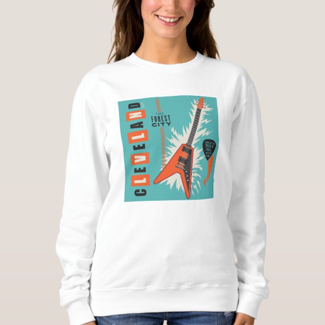Cleveland Ohio | Elektrische Gitarre Sweatshirt (Vorderseite)