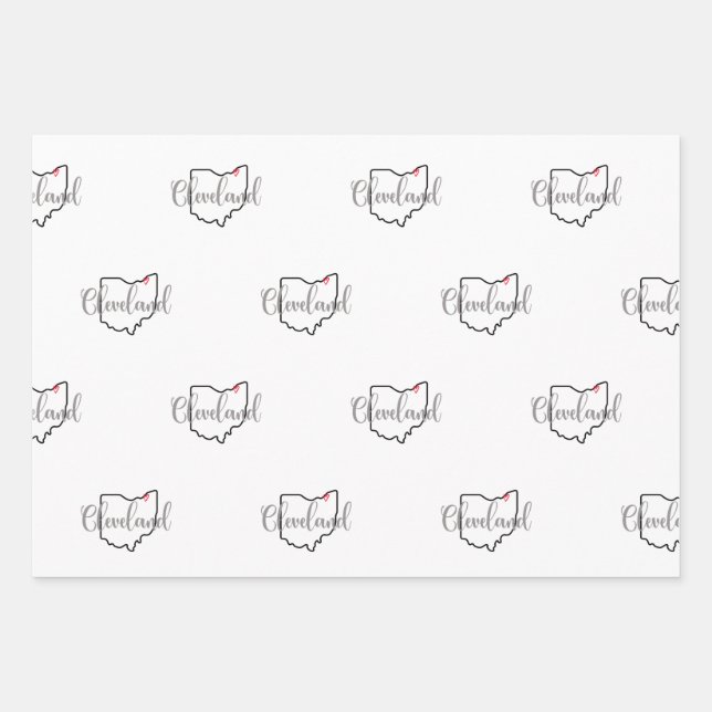 Cleveland Ohio Geschenkpapier Set (Vorderseite)