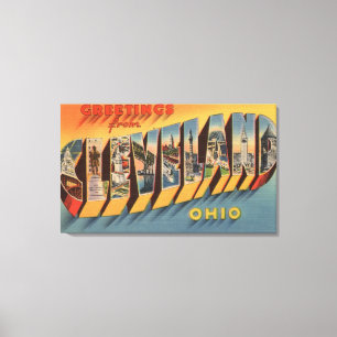 Cleveland, Ohio - große Buchstabe-Szenen 2 Leinwanddruck