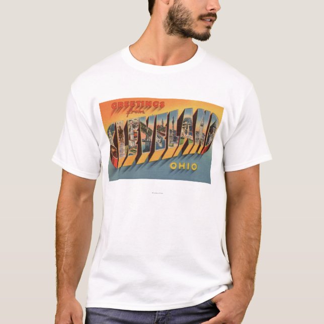 Cleveland, Ohio - große Buchstabe-Szenen 2 T-Shirt (Vorderseite)
