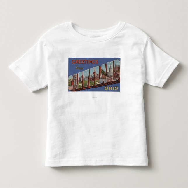 Cleveland, Ohio - große Buchstabe-Szenen 3 Kleinkind T-shirt (Vorderseite)