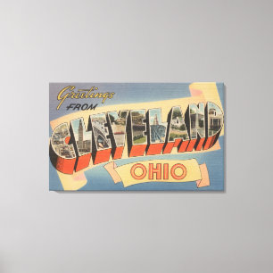 Cleveland, Ohio - Große Buchstabenszenen Leinwanddruck