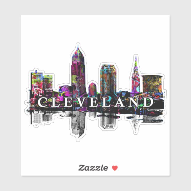 Cleveland, Ohio in Graffiti Aufkleber (Blatt)