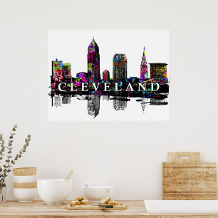 Cleveland, Ohio in Graffiti Poster