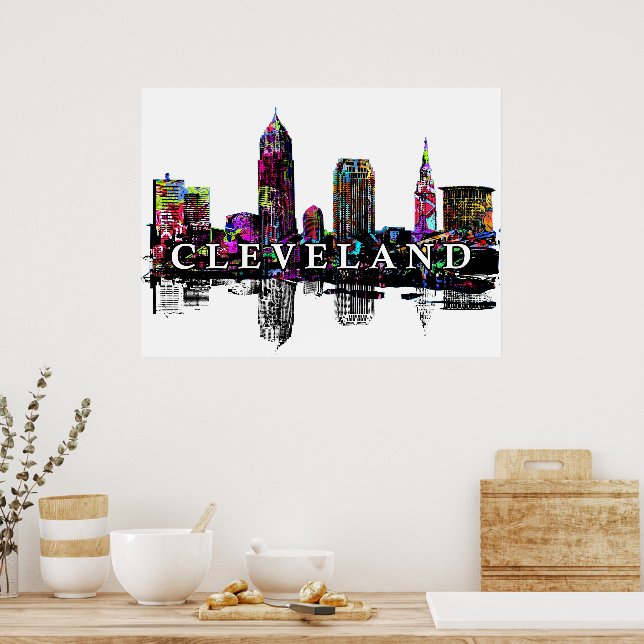 Cleveland, Ohio in Graffiti Poster (Küche)