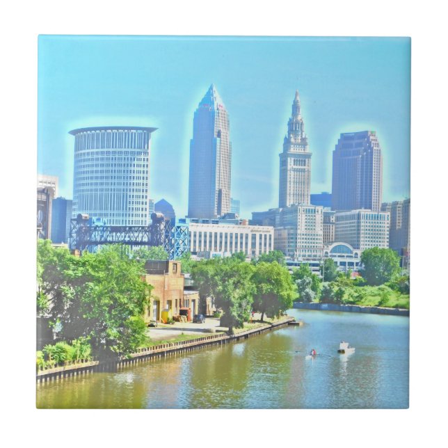 Cleveland, Ohio Paint Effect Decorative Tile Fliese (Vorderseite)