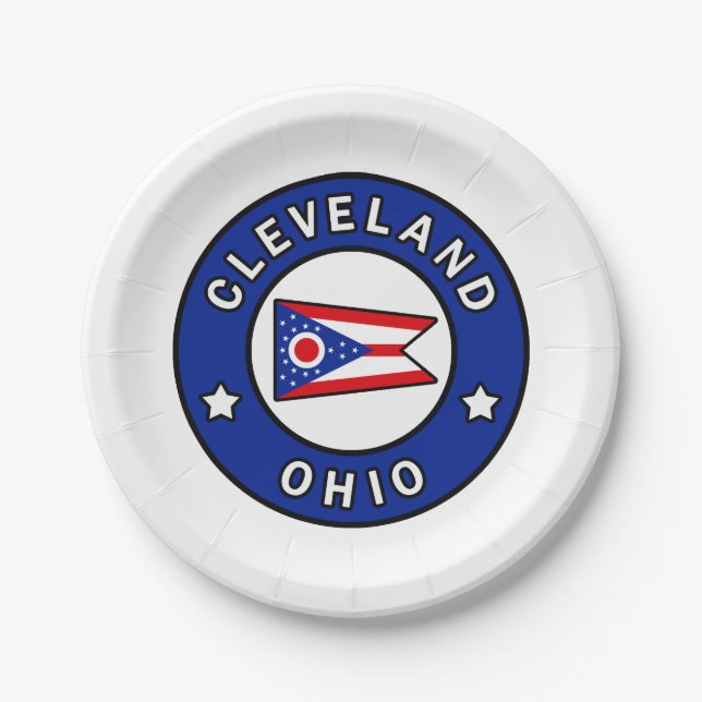 Cleveland Ohio Pappteller (Vorderseite)