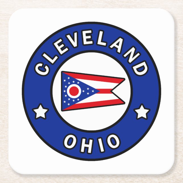 Cleveland Ohio Rechteckiger Pappuntersetzer (Vorderseite)