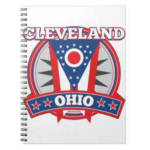 Cleveland Ohio Red White Blue Patriotic State Flag Notizblock
