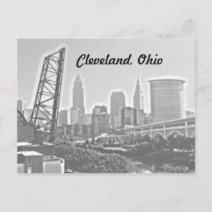 Cleveland, Ohio Riverview BW Postcard Postkarte