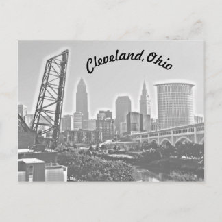 Cleveland, Ohio Riverview Curve BW Postcard Postkarte