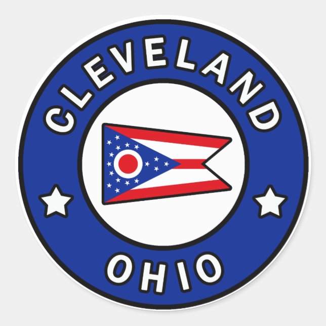 Cleveland Ohio Runder Aufkleber (Vorderseite)