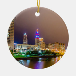 Cleveland Ohio sity Skyline des Stadtzentrums Keramikornament