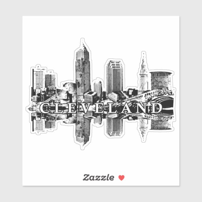Cleveland, Ohio skyline Aufkleber (Blatt)