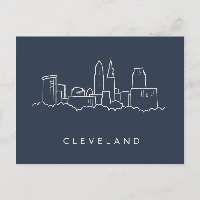 Cleveland Ohio Skyline Postkarte (Vorderseite)