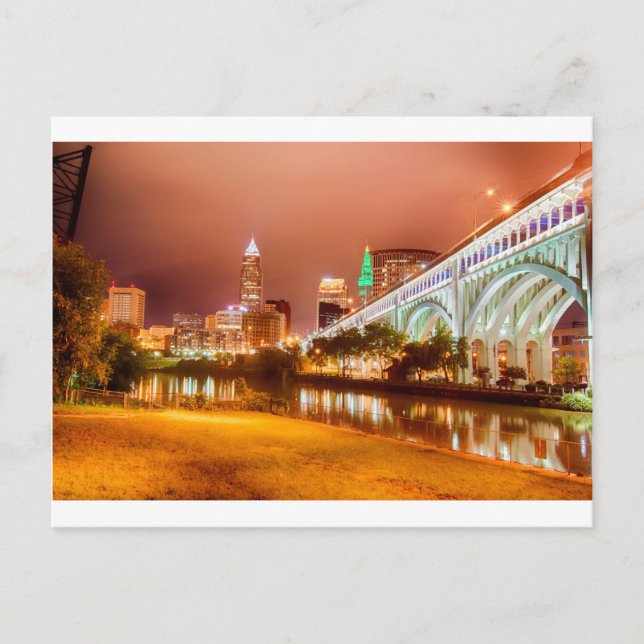 cleveland ohio skyline postkarte (Vorderseite)