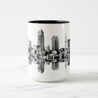 Cleveland, Ohio skyline, schwarz