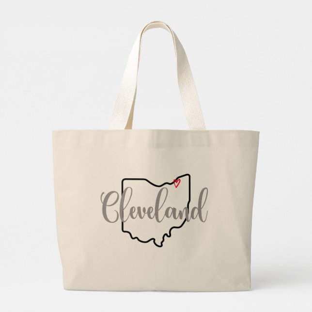 Cleveland Ohio Tasse Jumbo Stoffbeutel (Rückseite)