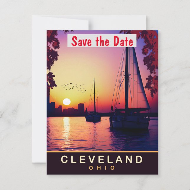 Cleveland, Ohio, Travel Postcard, Save The Date (Vorderseite)