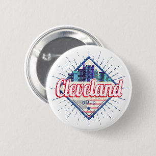 Cleveland Ohio United Staaten Skyline Vintag USA Button