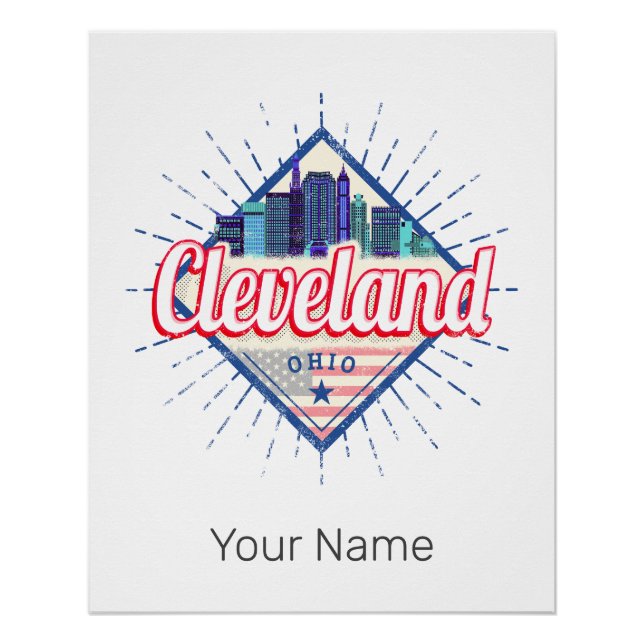 Cleveland Ohio United Staaten Skyline Vintag USA Poster (Vorderseite)