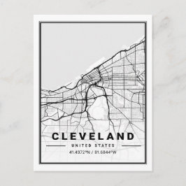 Cleveland Ohio USA Travel City Map Postkarte