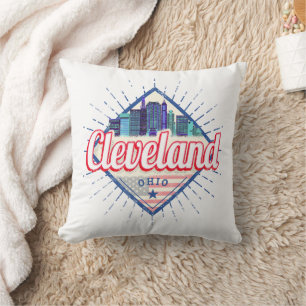 Cleveland Ohio Vereinigte Staaten Skyline Vintage Kissen