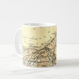 Cleveland Ohio Vintag Map Kaffeetasse