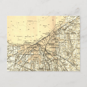 Cleveland Ohio Vintag Map Postkarte