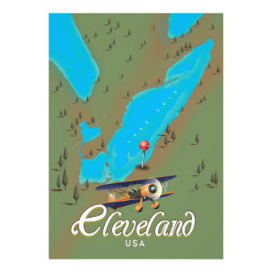 Cleveland, Ohio vintage Travel Poster Print Art