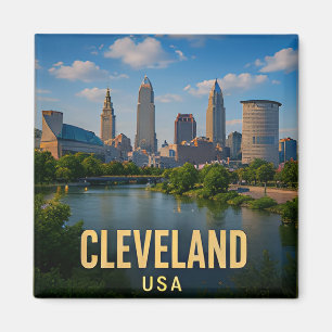 Cleveland Ohio Wasserfront-Reise-Geschenk Magnet