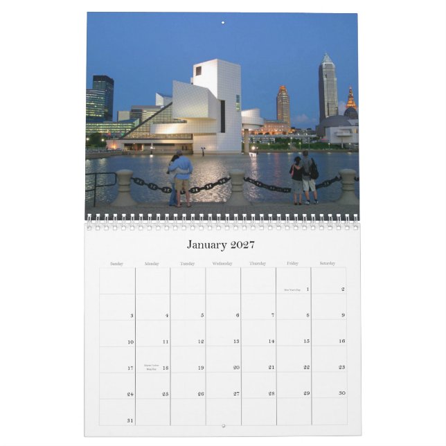 Cleveland Ohio Yeendar Kalender (Jan 2027)