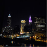 Cleveland Purple River Skyline Freistehende Fotoskulptur<br><div class="desc">Miss seeing the hometown? 3 D photo sculpture of Cleveland,  Ohio night skyline (river view) . Match with Clevealand lighthouse sculptures also available here,  for views of Cleveland that can be set up anywhere!</div>
