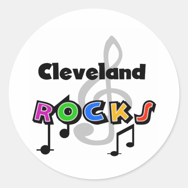 Cleveland Rocks Runder Aufkleber (Vorderseite)