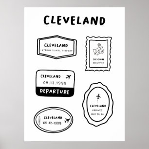 Cleveland - Sammlung von Briefmarke für Reisen M Poster