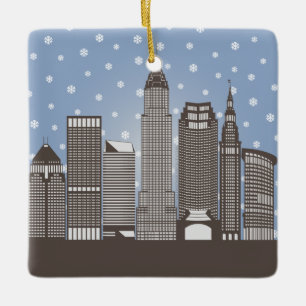 Cleveland-Schneeflocken Keramikornament