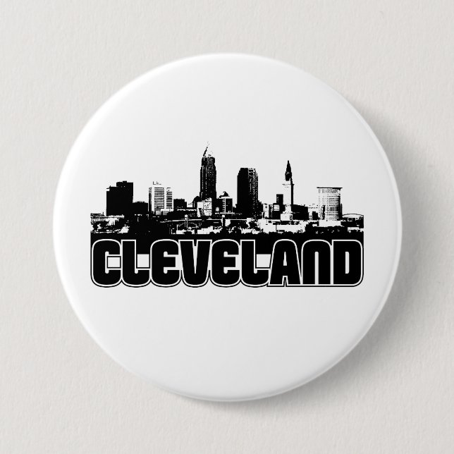 Cleveland-Skyline Button (Vorderseite)