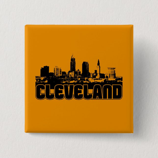 Cleveland-Skyline Button (Vorderseite)