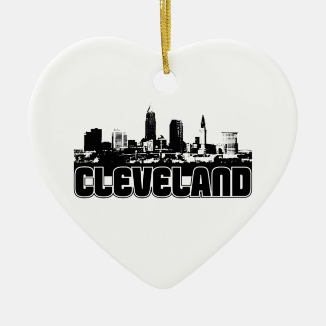 Cleveland-Skyline Keramikornament (Vorne)