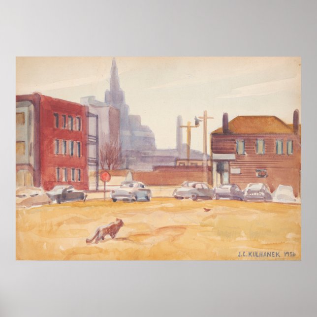 Cleveland Skyline - Kulhanek City (1956) Poster (Vorne)