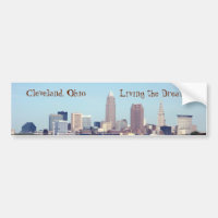 Cleveland Skyline Living Dream Bumper Sticker