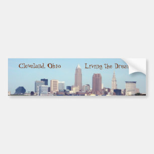 Cleveland Skyline Living Dream Bumper Sticker