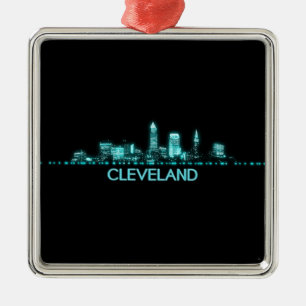 Cleveland Skyline Ornament Aus Metall
