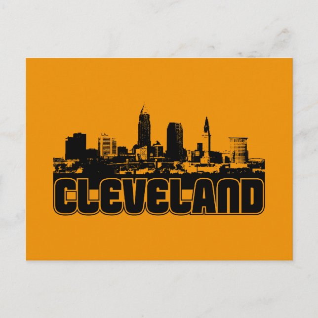 Cleveland Skyline Postkarte (Vorderseite)